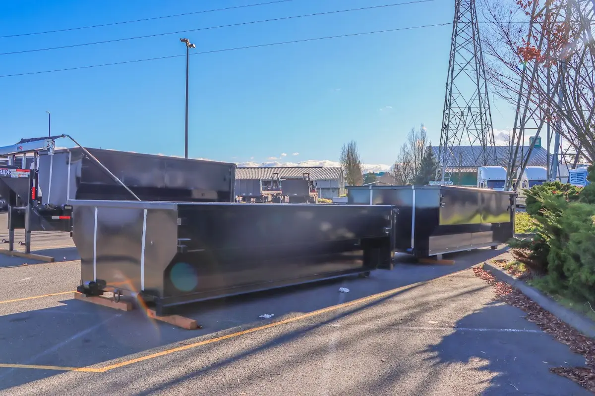 Roll-off dumpster ready for waste disposal at job site for Concrete Dumpster Rental in Candlewick Lake